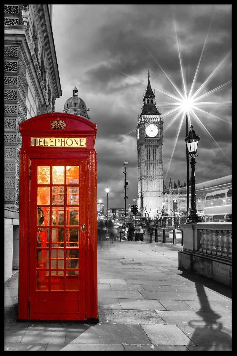 Londoner Telefonzelle Westminster-Plakat