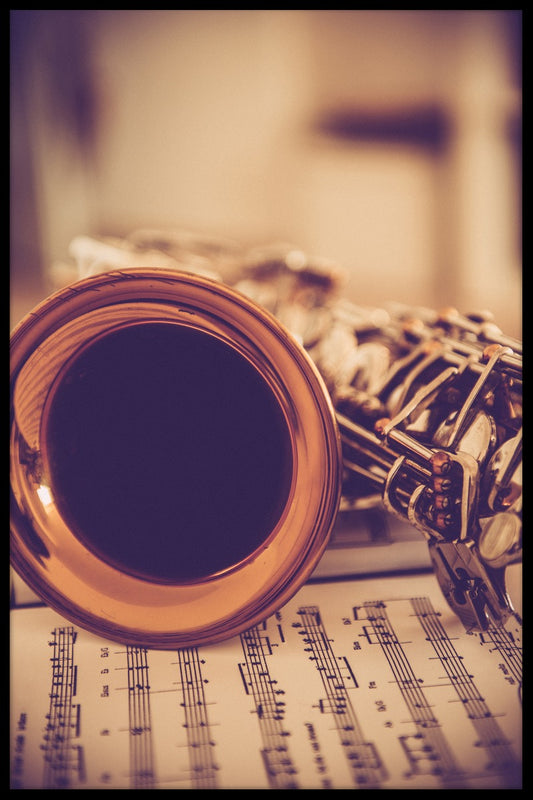  Saxophon und Notizen Vintage Poster