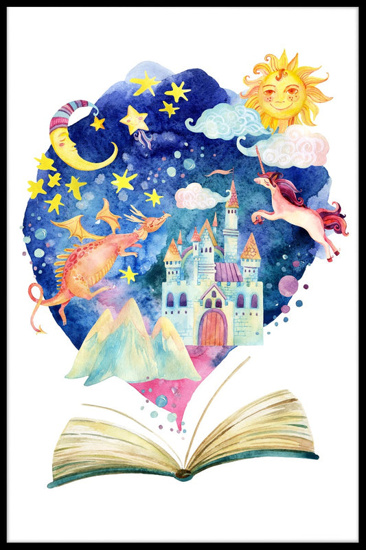  Aquarell-Kinderbuch-Abenteuerplakat