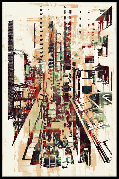  Abstraktes Stadtbildplakat