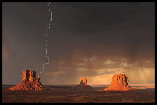  Monument Valley Lightning-Poster