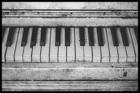  Vintage Piano Schwarz-Weiß-Plakat