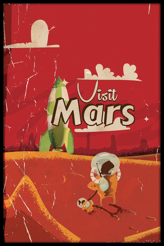  Besuchen Sie Mars Vintage Reiseplakate