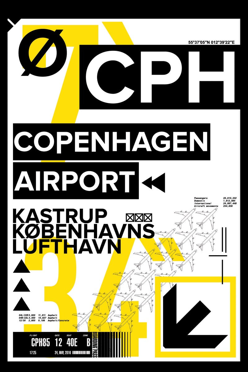  CPH Flughafenplakat Kopenhagen
