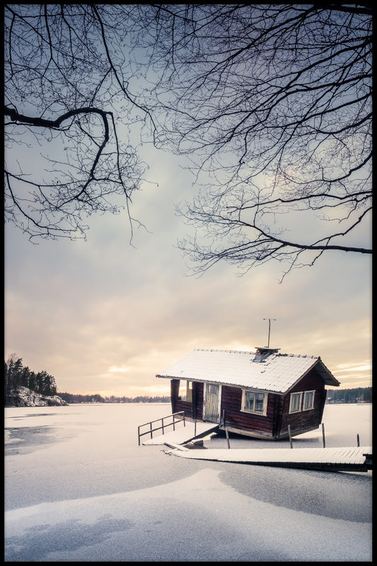  Plakat verlassene Hütte Finnland