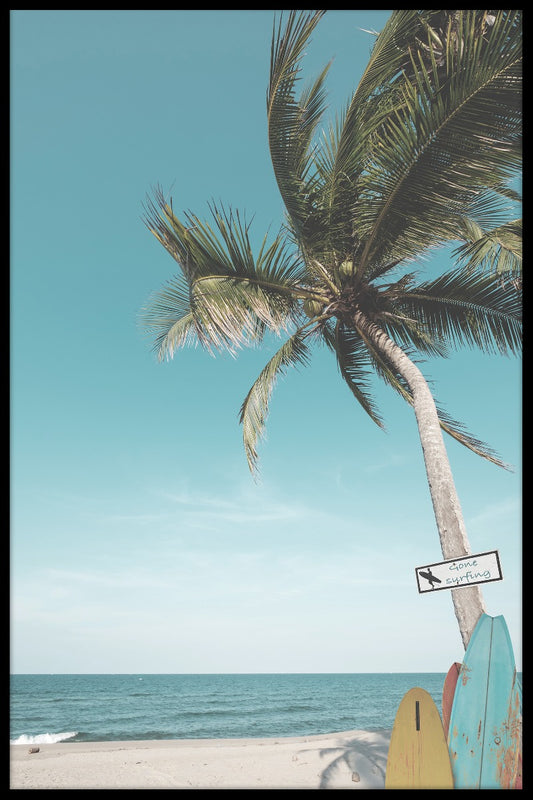  Surf-Strand-Palme-Plakat