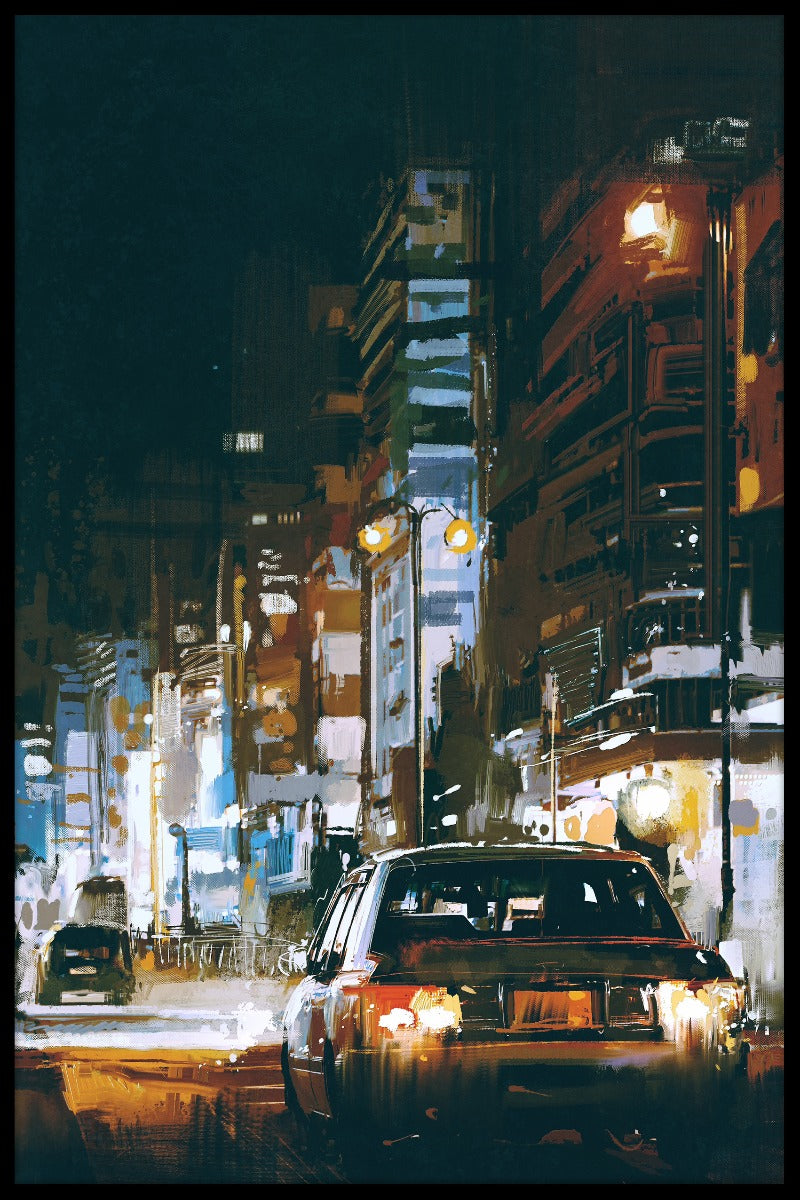  City Street Painting N02-Poster
