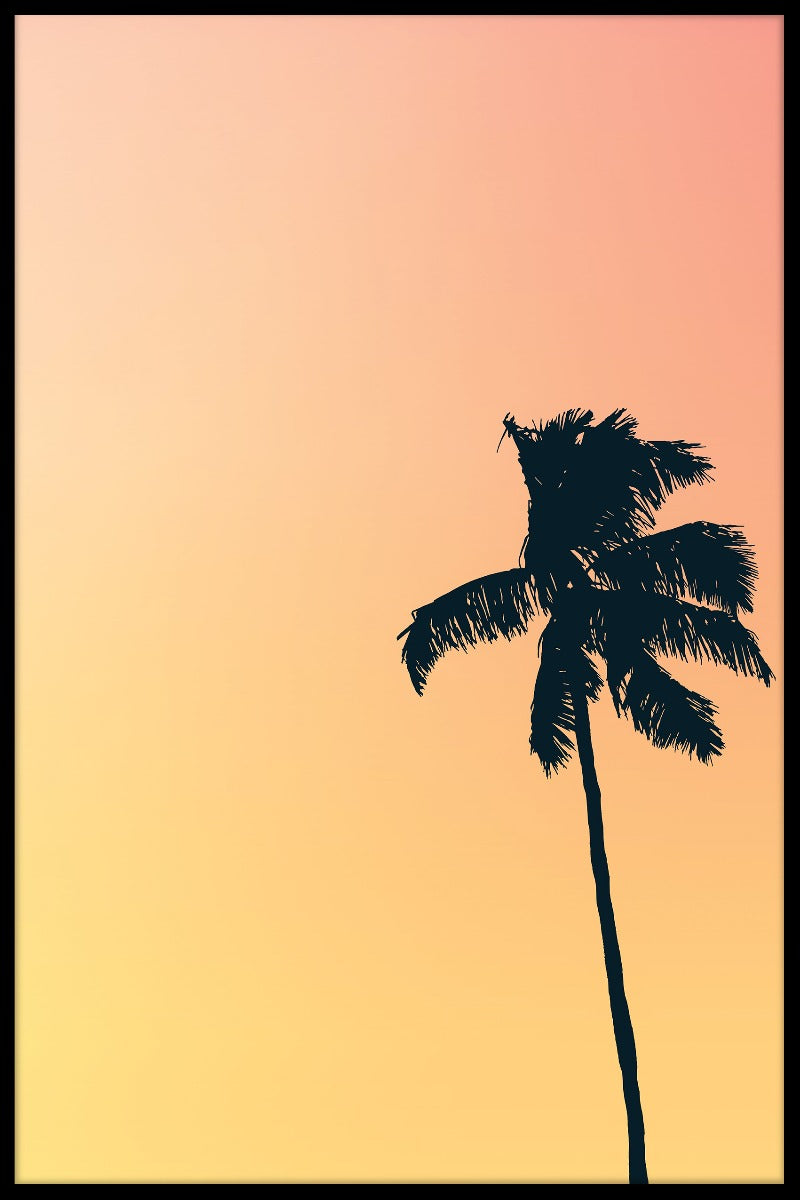  Retro Solnedgång-Palmenplakat