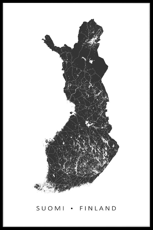 Finnland Karta N02 Poster