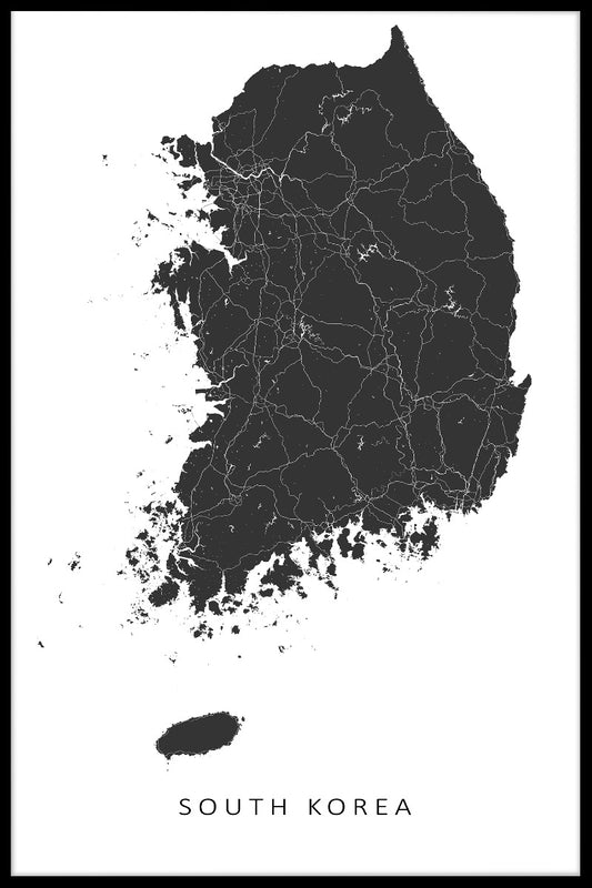  Sydkorea Kartposter