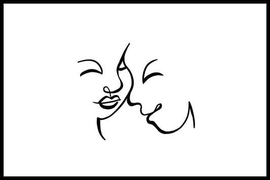  Paar Line-Art-Poster