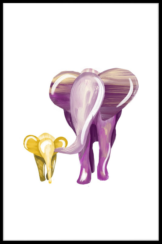  Grafisches Poster für Elefanten