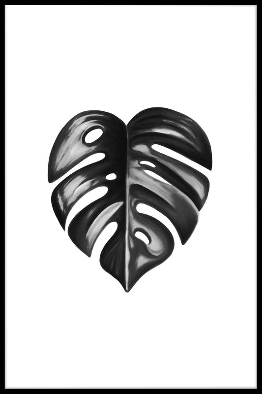  Schwarzes Monstera-Blatt-Plakat