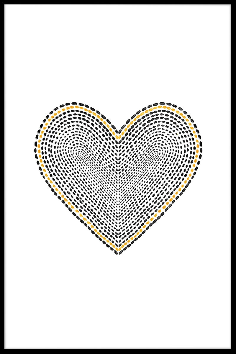  Poster mit goldenem und schwarzem Herz
