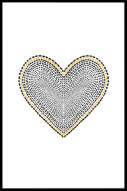  Poster mit goldenem und schwarzem Herz
