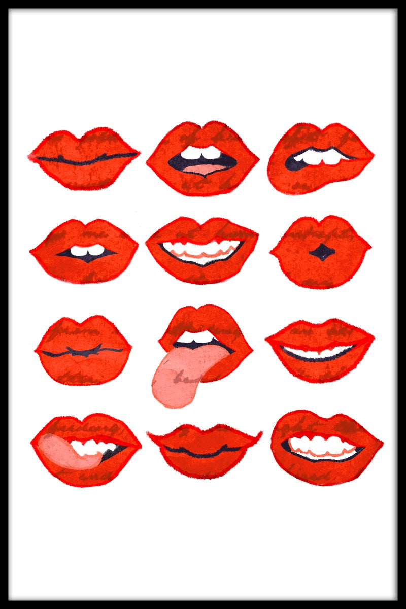  Plakat mit roten Lippen