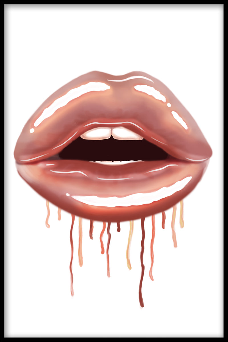  Plakat mit glänzenden Lippen