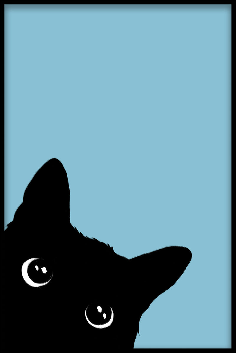  Schwarze Katze hallo Plakat