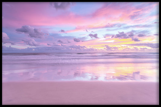 Rosa Sonnenuntergangplakat des Strandes