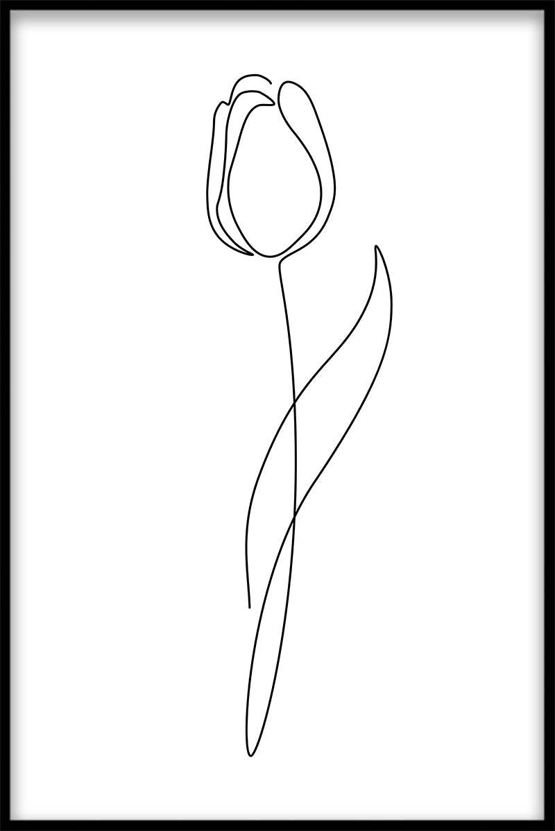  Line Art Flower N02-Plakat