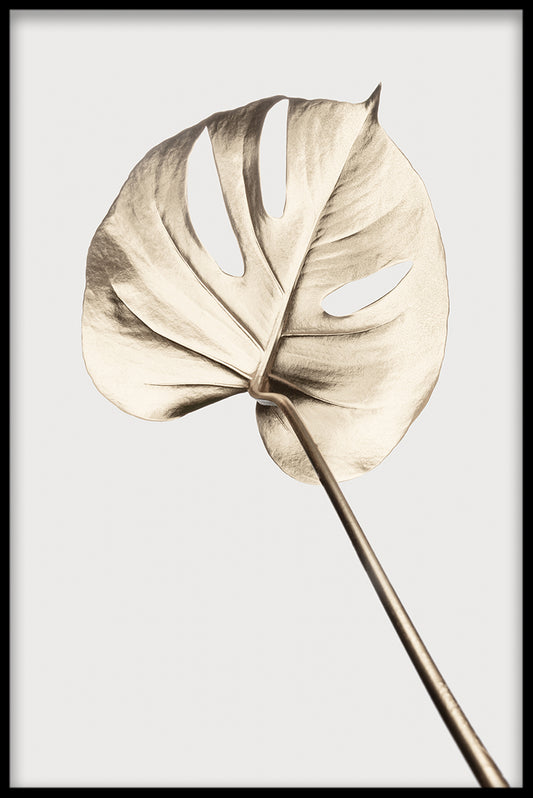  Goldenes Monstera-Poster