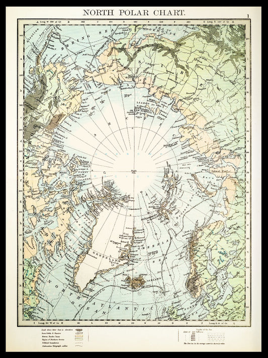  Einträge in der Nordpolarkarte von 1897